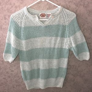 Vintage Picket And Post V-Neck Sweater 3/4 Sleeves